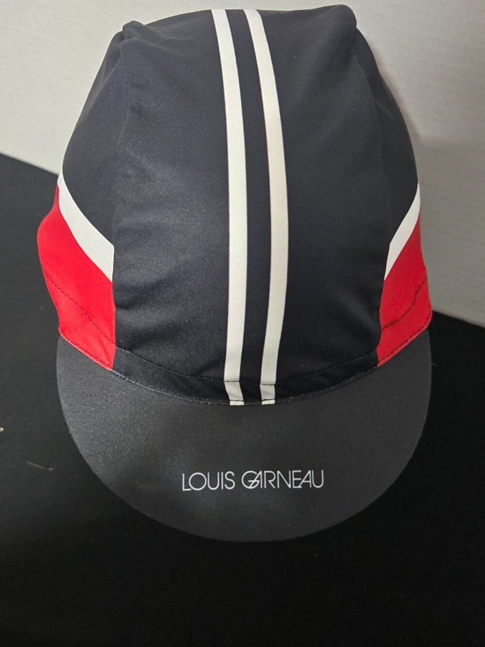 NWT Louis Garneau Vent Cycling Cap Black Red White One Size Road Bike Hat